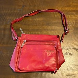 Red Faux Leather Giani Bernini Bag